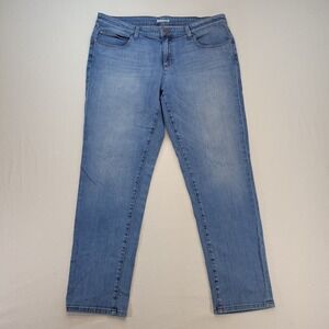 Eileen Fisher Jeans Womens 14 Blue Straight Leg Mid Rise Organic Cotton Denim